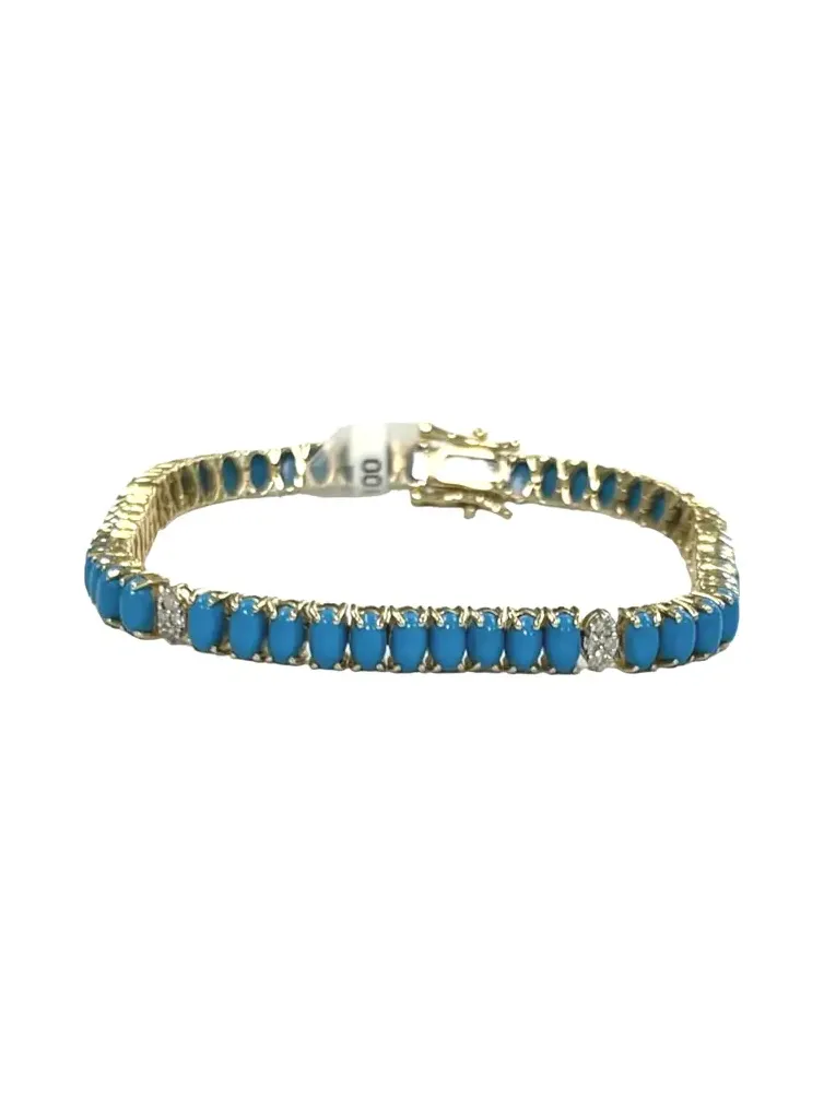 11.15cts Turquoise Diamond Bracelet