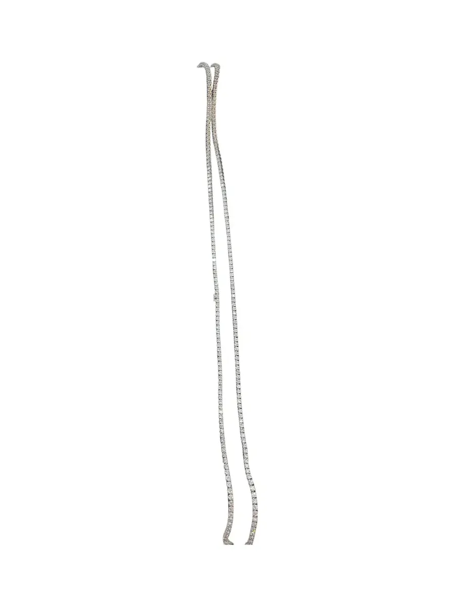 14.40ct Diamond 18K Gold Long Tennis Necklace