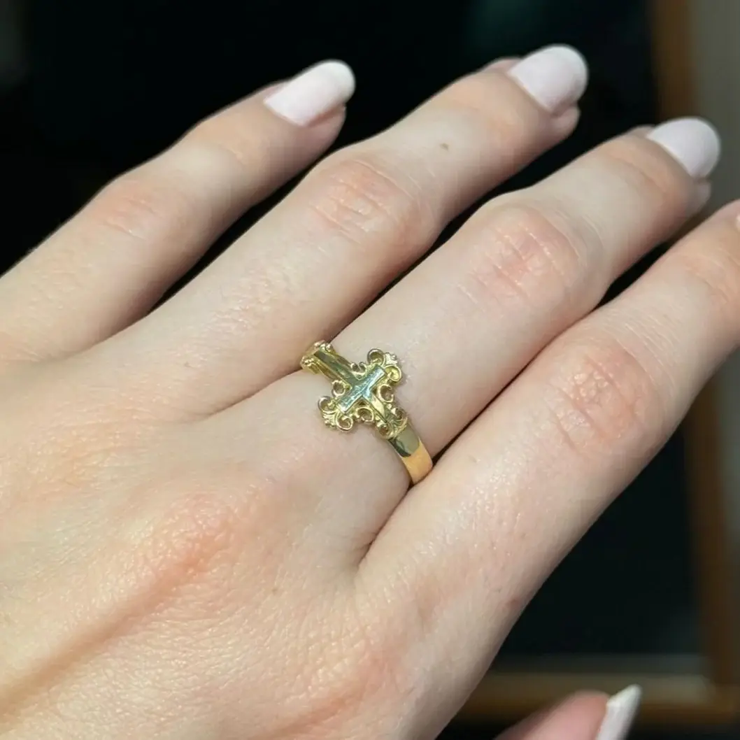 Wish Fine Jewelry 14K Gold Cross Ring | Thumbnail 2 Wish Fine Jewelry 14K Gold Cross Ring | Thumbnail 2