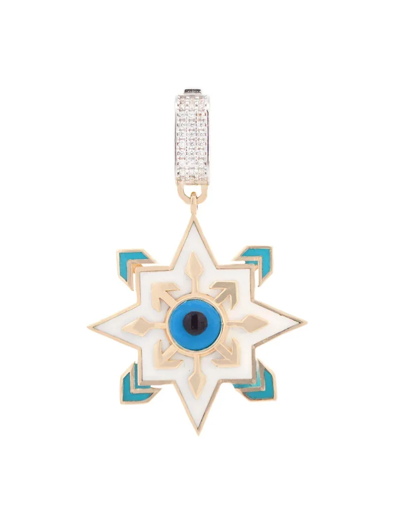 14K Gold Evil Eye Star Pendant