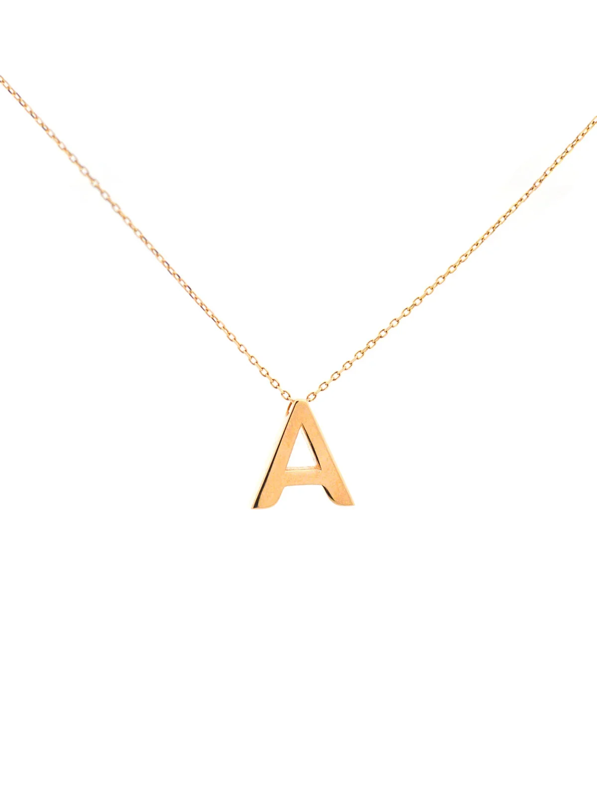 Wish Fine Jewelry 14K Gold Letter A Initial Pendant Necklace