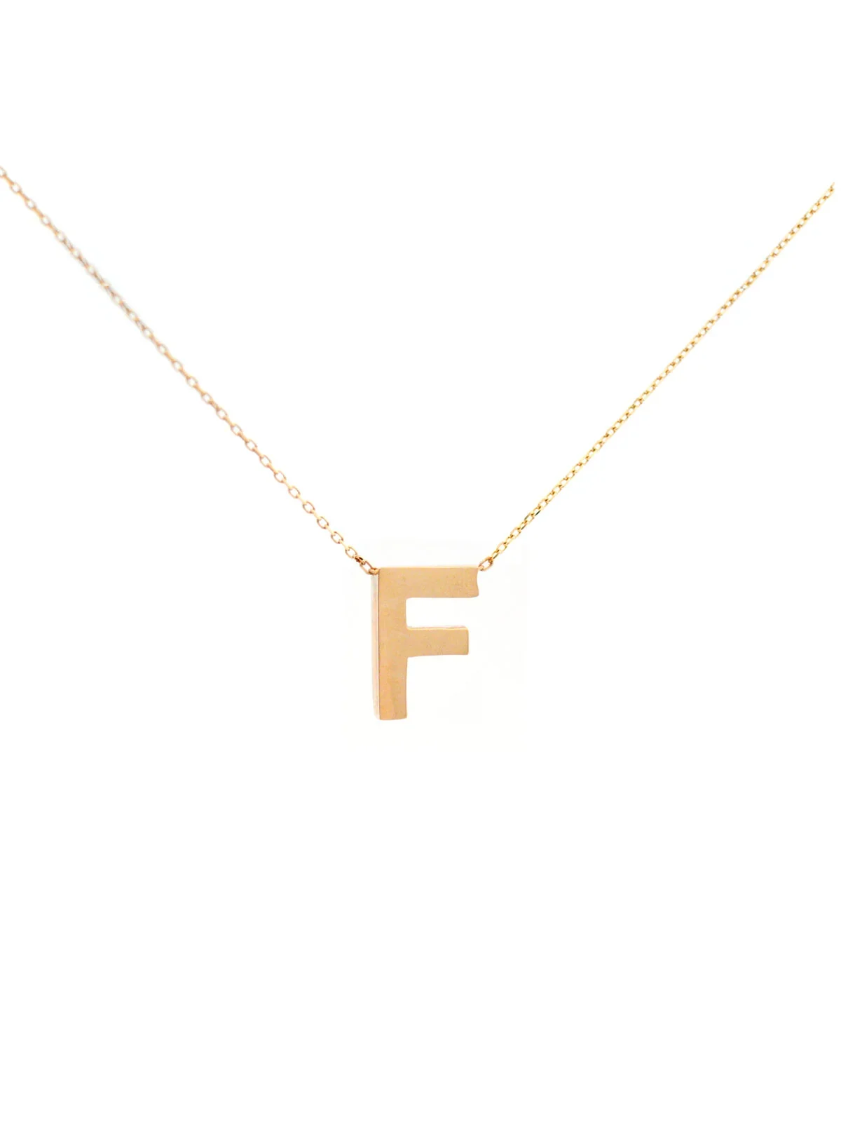 14K Gold Letter F Initial Pendant Necklace 14K Gold Letter F Initial Pendant Necklace