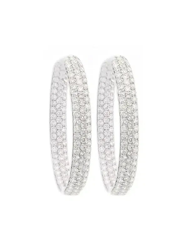 14K WG 10.01 CTW DIA Hoops