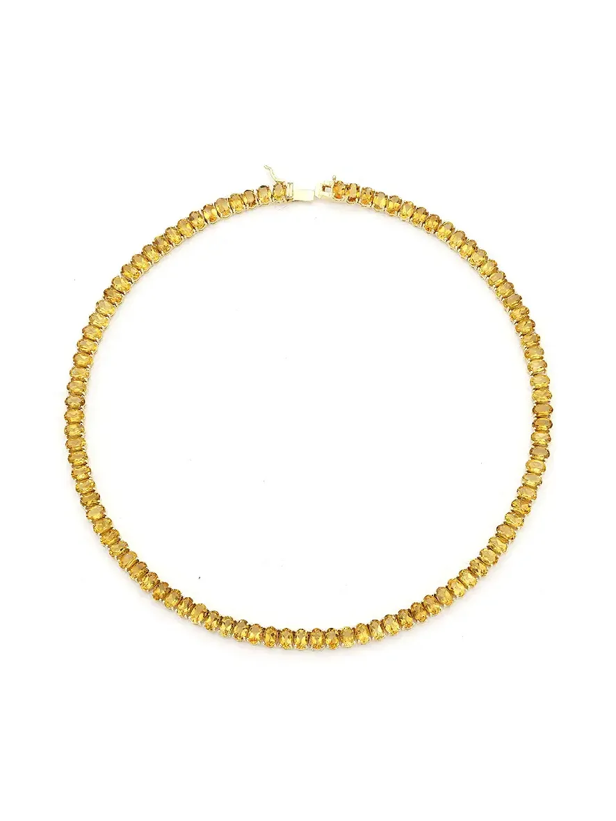 Wish Fine Jewelry 14KW- 26.10 GM / GROSS WT - 34.22 GM CITRINE - 40.60 CT (101) / 6x4 SIZE - 17"
