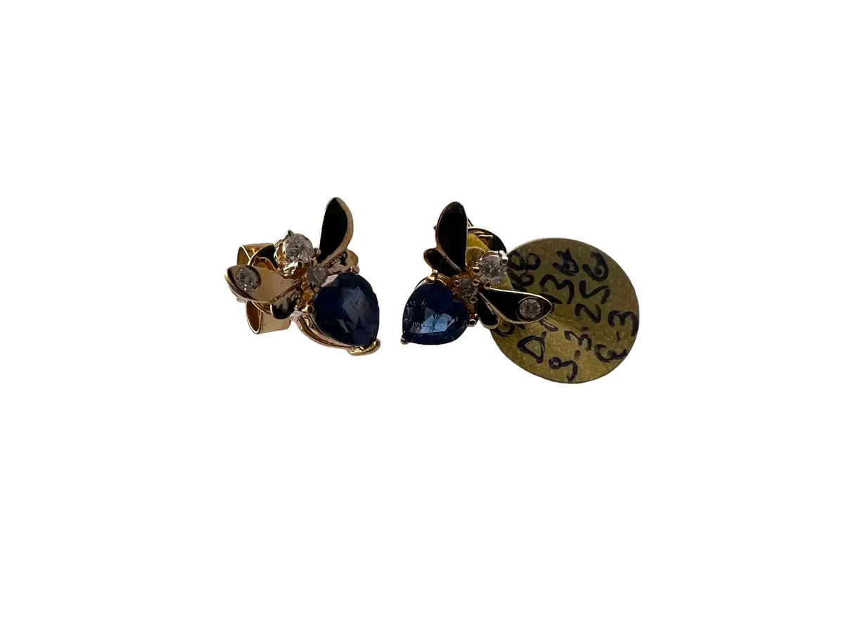 Wish Fine Jewelry 14KY 2.05G/ BLUE SAPH:1.1CT /DIA:0.15CT | Thumbnail 2