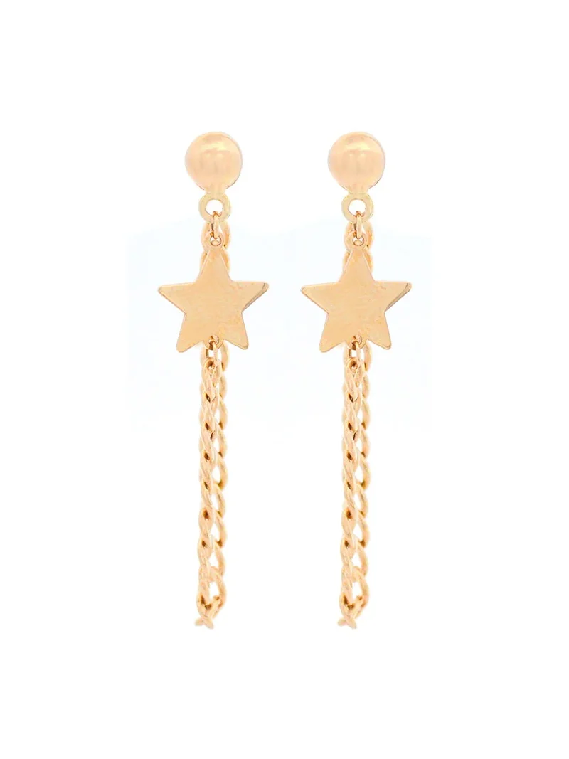 14KY Gold Star With Curbed Link Chain