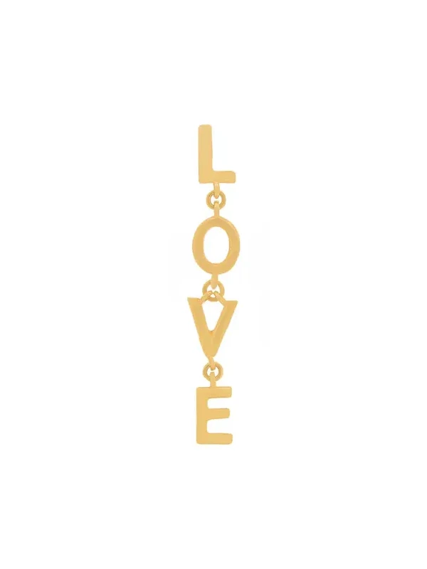 18K Gold Love Single Dangle Drop Earrings 18K Gold Love Single Dangle Drop Earrings