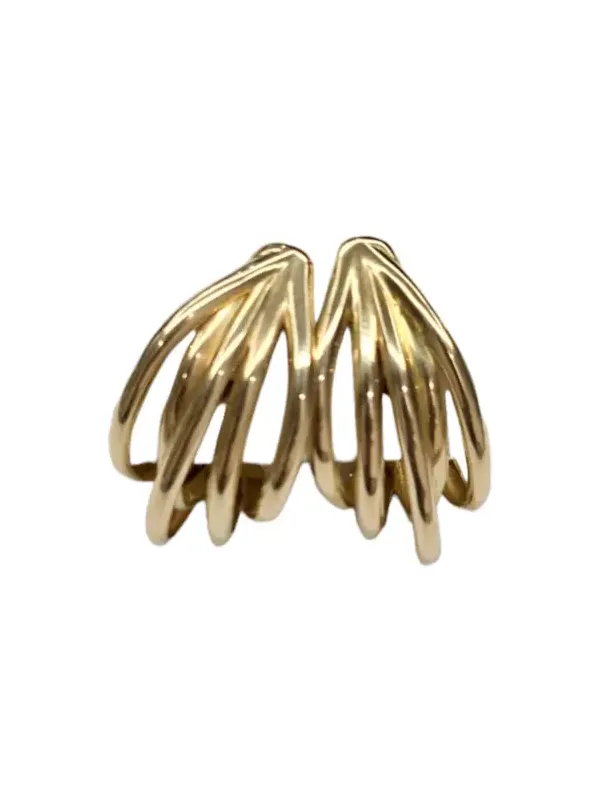 18K Gold Multi Row Earrings