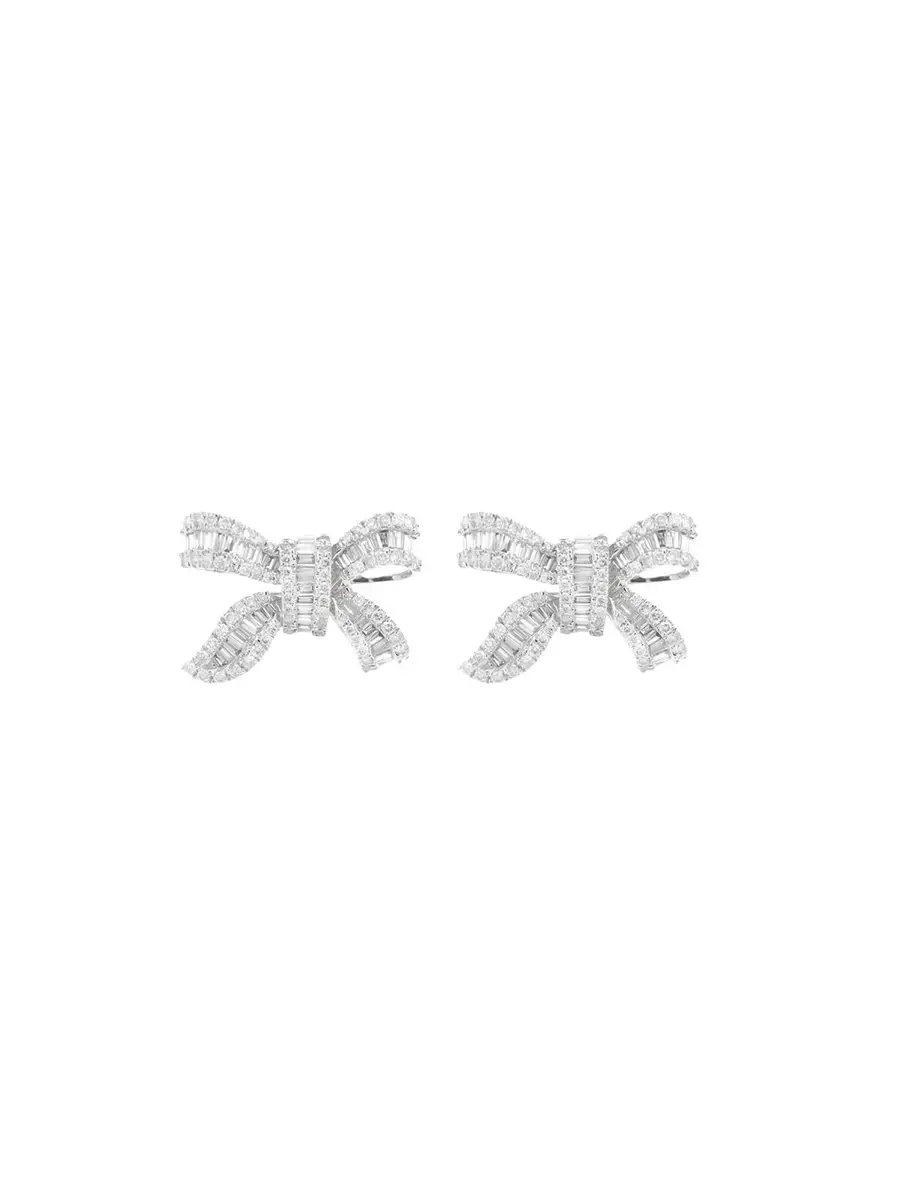 Wish Fine Jewelry 2.00ct Diamond 18K Gold Bow Earrings | Thumbnail 2