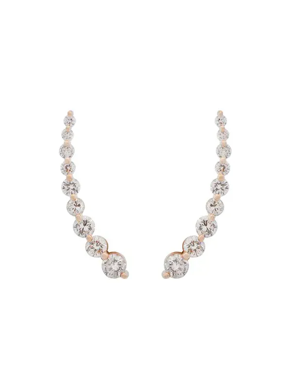 2.01ct Diamond 14K Gold Graduated Climber Earrings 2.01ct Diamond 14K Gold Graduated Climber Earrings