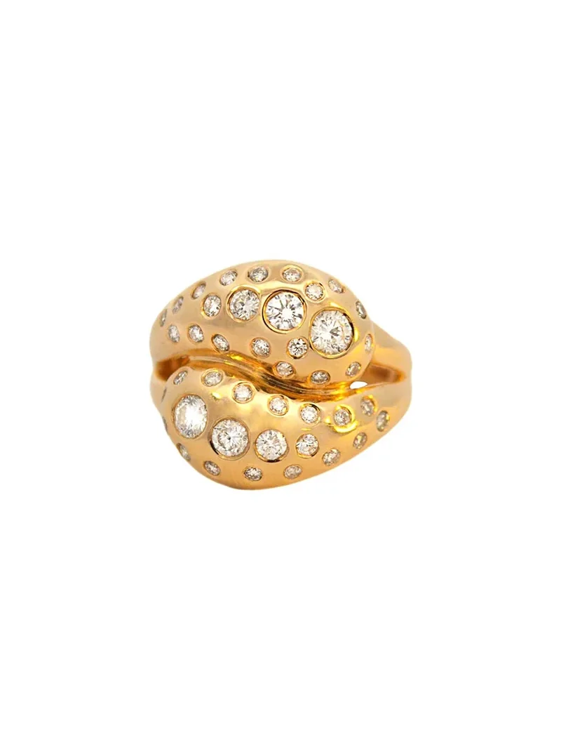 2.09ct Diamond 14K Gold Studded Dome Ring