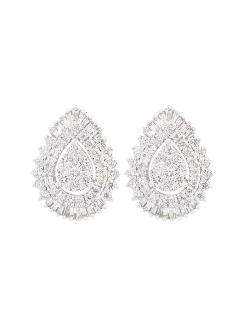 Wish Fine Jewelry 2.0ct Diamond 14K Gold Cluster Pear Stud Earrings