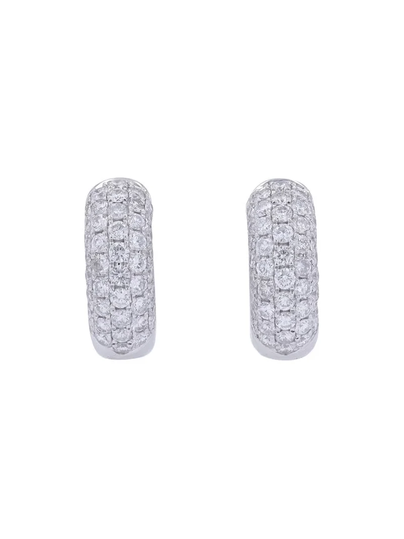 2.0ct Diamond 18K Gold Chunky Pave Huggie Hoop Earrings 2.0ct Diamond 18K Gold Chunky Pave Huggie Hoop Earrings