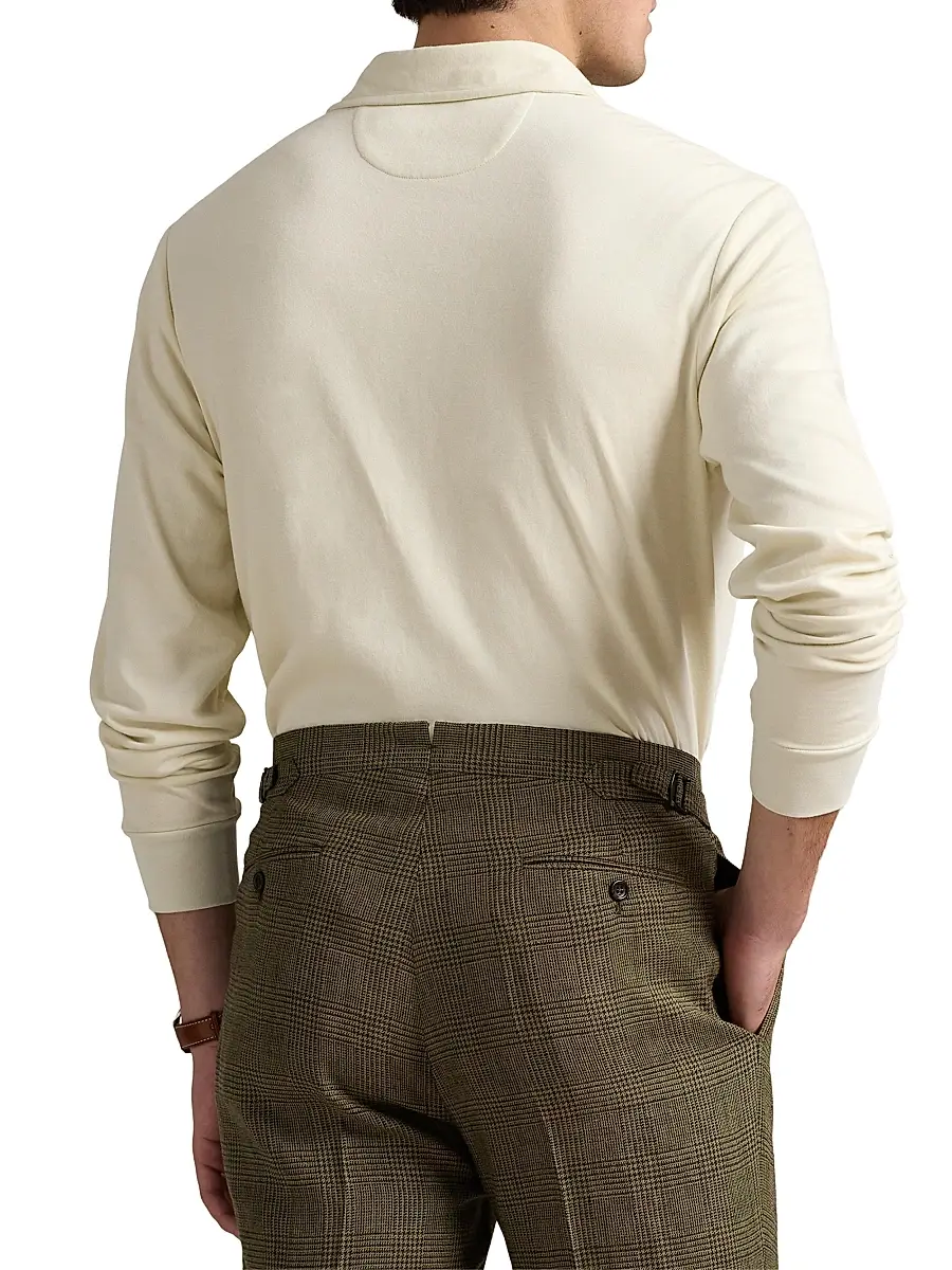 Polo Ralph Lauren Men's Luxury Jersey Polo Shirt - Parchment Cream | Thumbnail 4