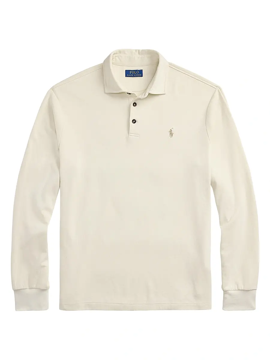 Men's Luxury Jersey Polo Shirt - Parchment Cream Men's Luxury Jersey Polo Shirt - Parchment Cream