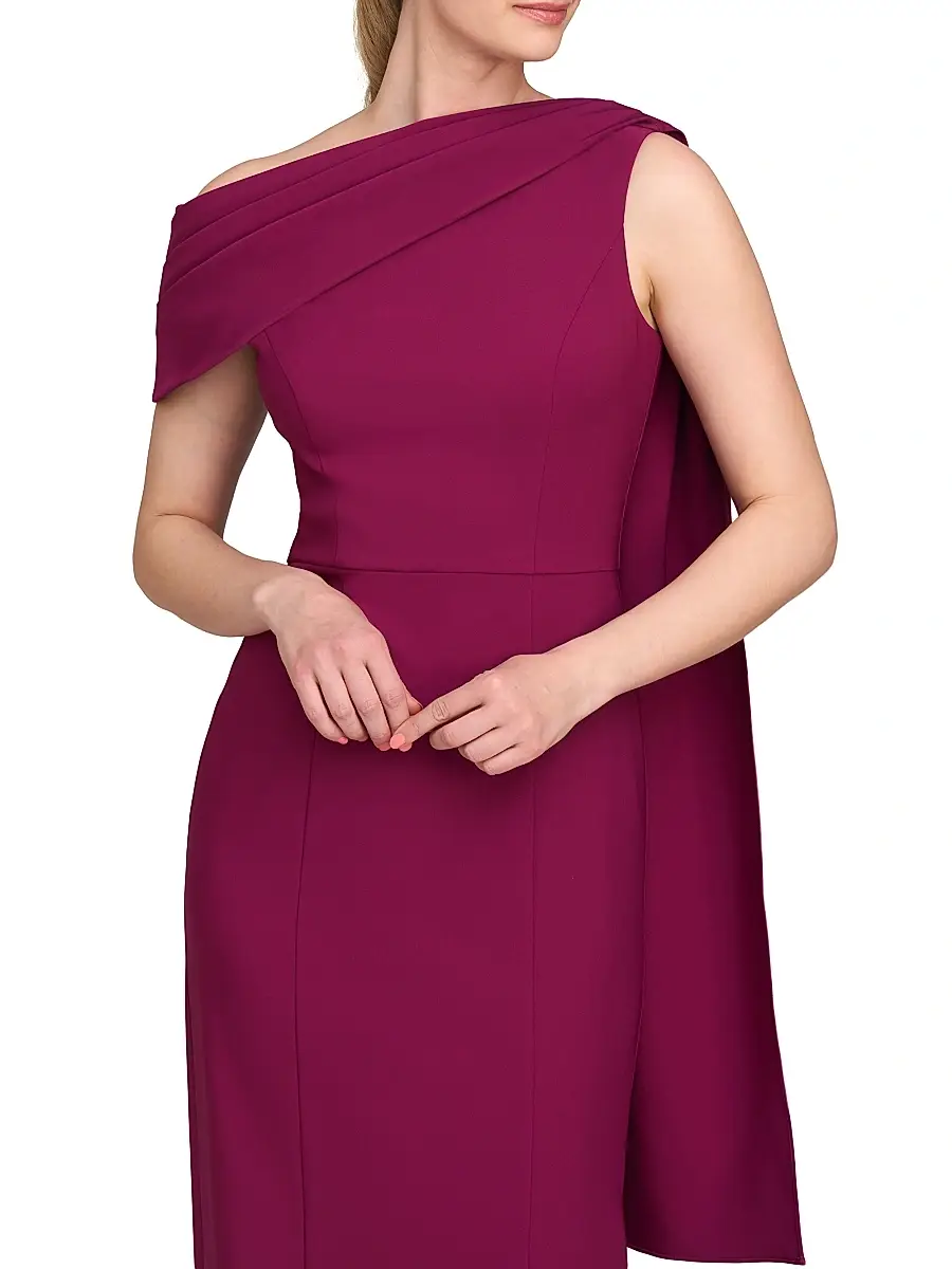 Kay Unger Women's Dominica Asymmetric Crepe Gown - Boy'senberry | Thumbnail 7 Kay Unger Women's Dominica Asymmetric Crepe Gown - Boy'senberry | Thumbnail 7