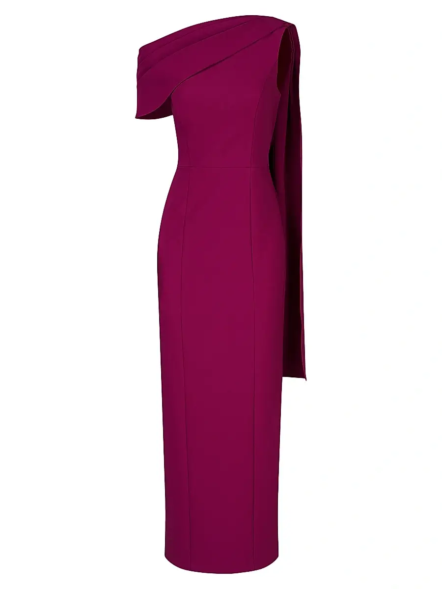 Kay Unger Women's Dominica Asymmetric Crepe Gown - Boy'senberry