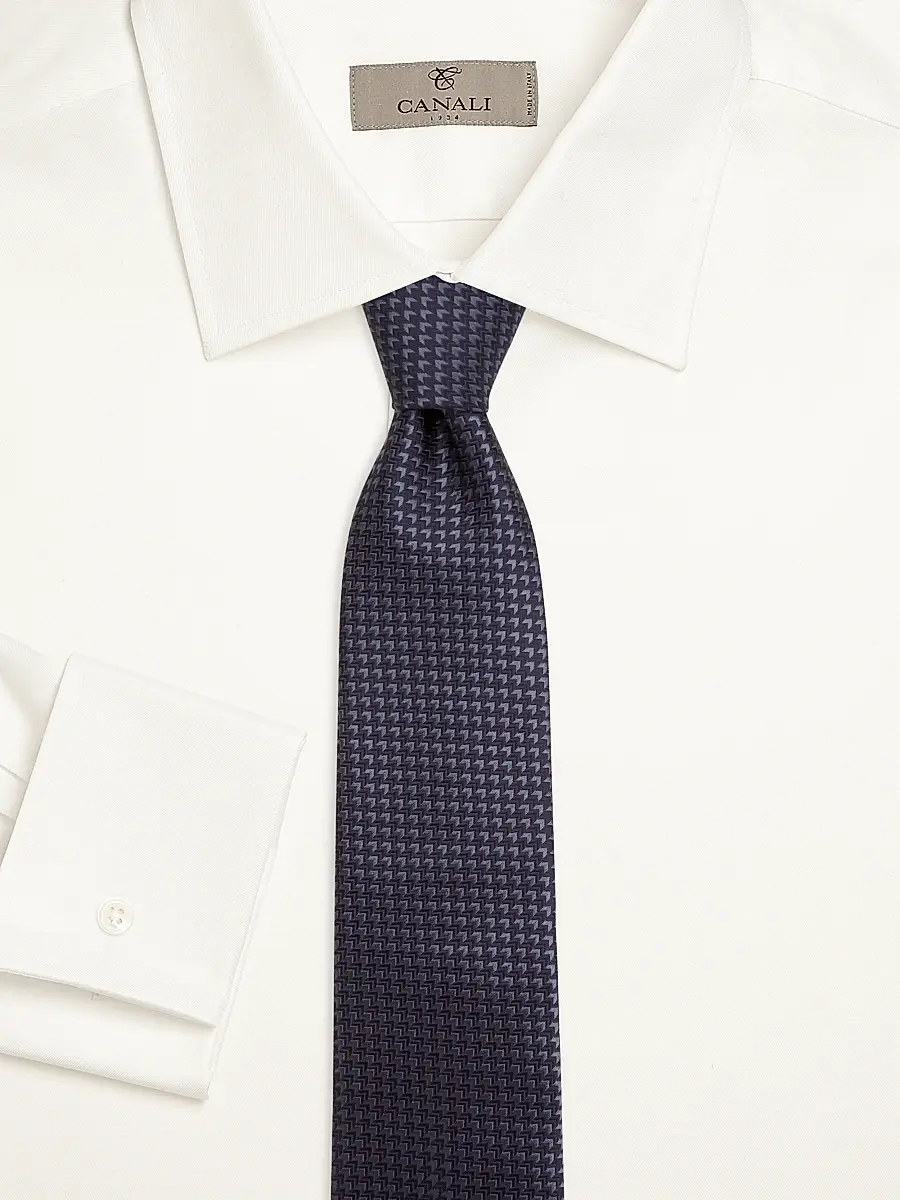 Canali Men's Neat Silk Tie - Dark Blue | Thumbnail 2