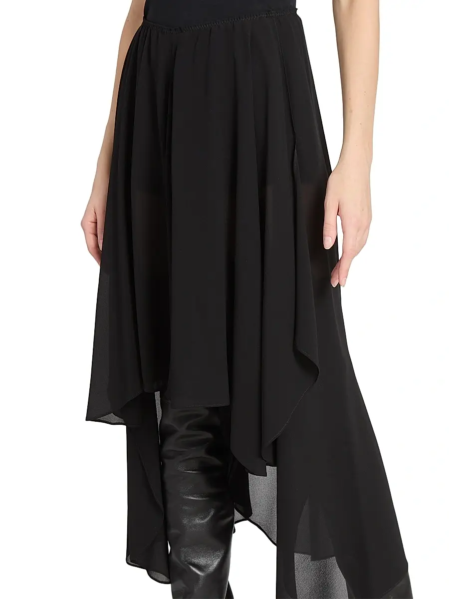 Chloé Women's Silk Chiffon Asymmetric Skirt - Black | Thumbnail 6 Chloé Women's Silk Chiffon Asymmetric Skirt - Black | Thumbnail 6