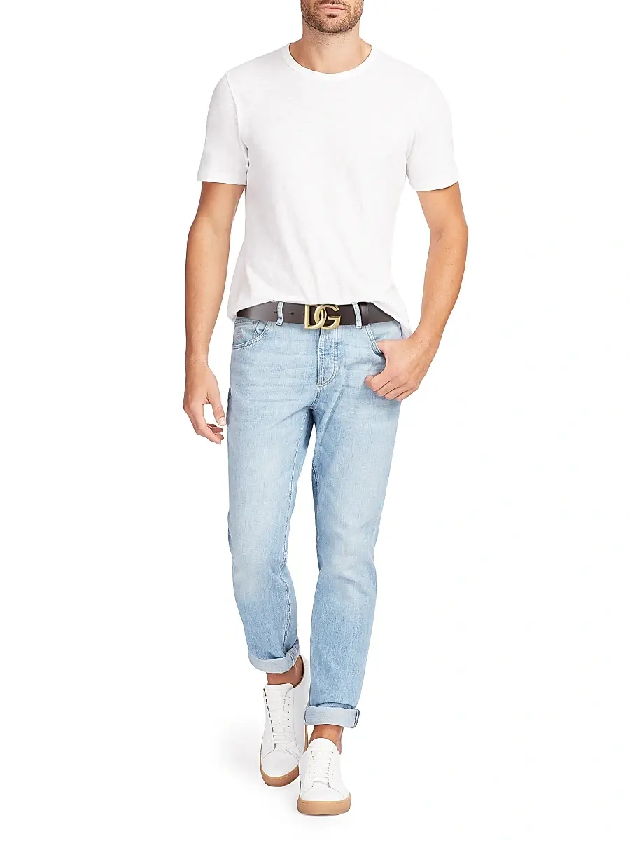 Dolce & Gabbana Men's DG Logo Leather Belt | Thumbnail 2 Dolce & Gabbana Men's DG Logo Leather Belt | Thumbnail 2