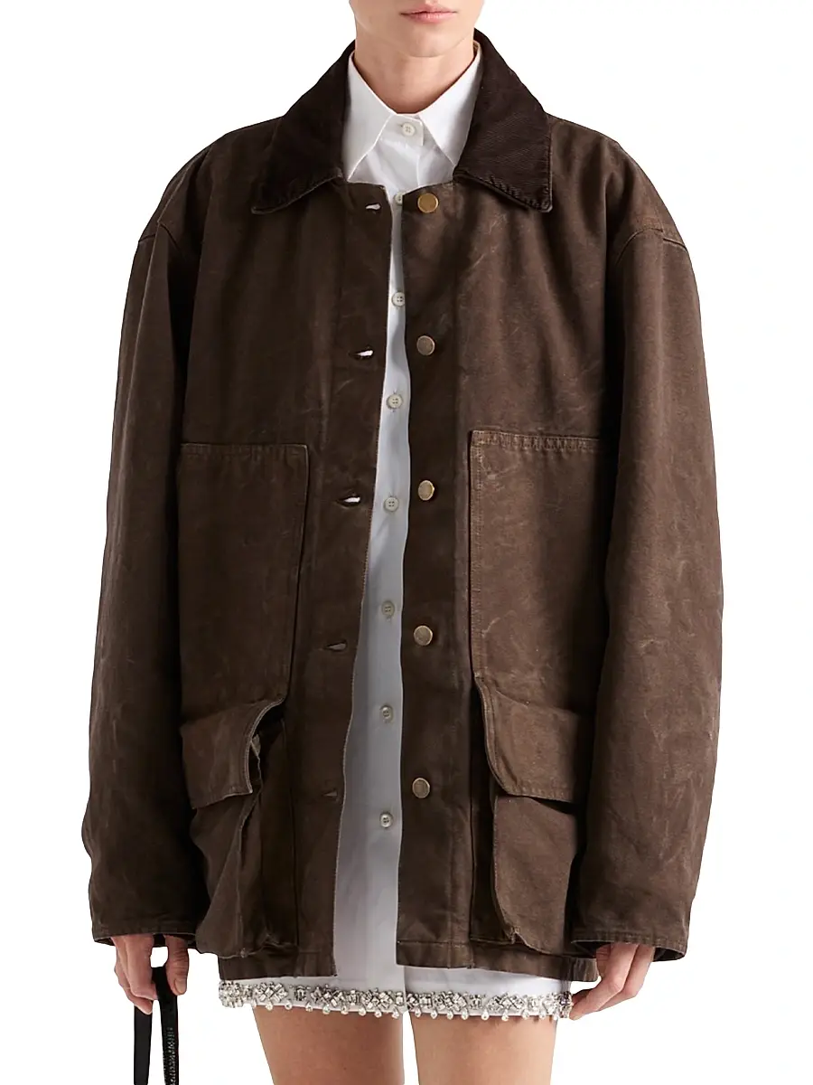 Prada Women's Canvas Jacket - Brown | Thumbnail 2