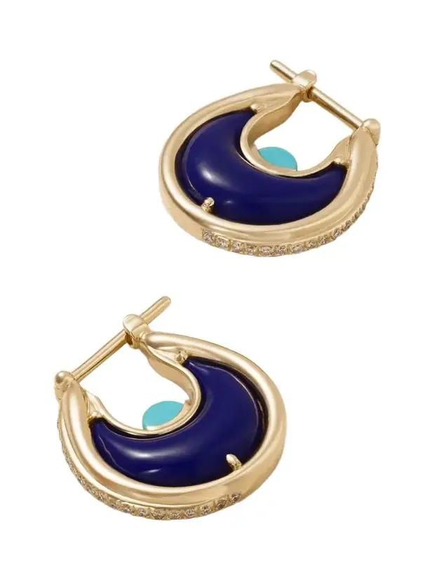 Diana Small 18-karat Gold Multi-stone Hoop Earrings