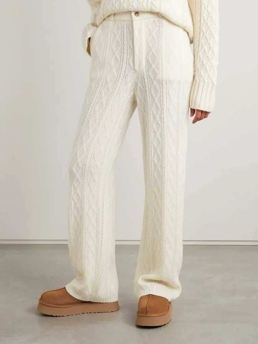 Guest In Residence Cable-knit Wool And Cashmere-blend Straight-leg Pants | Thumbnail 3 Guest In Residence Cable-knit Wool And Cashmere-blend Straight-leg Pants | Thumbnail 3