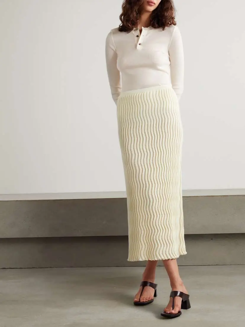 Bottega Veneta Ribbed Wool Maxi Skirt | Thumbnail 2