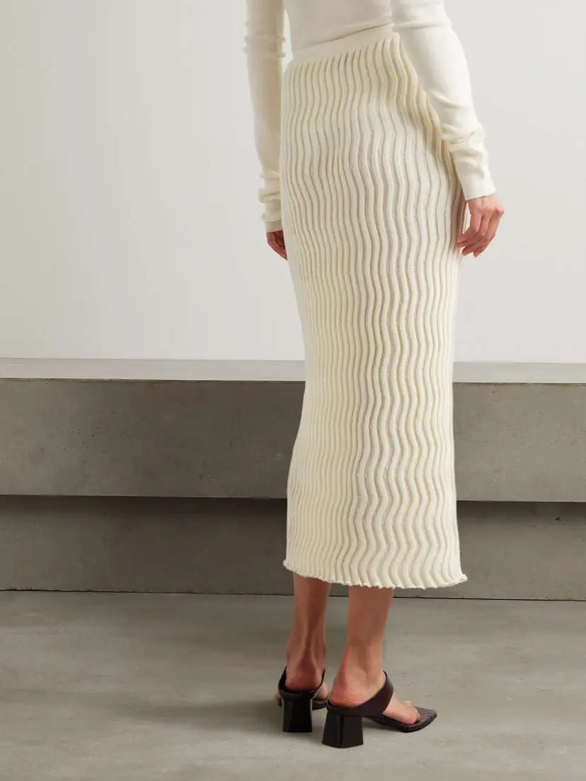 Bottega Veneta Ribbed Wool Maxi Skirt | Thumbnail 3