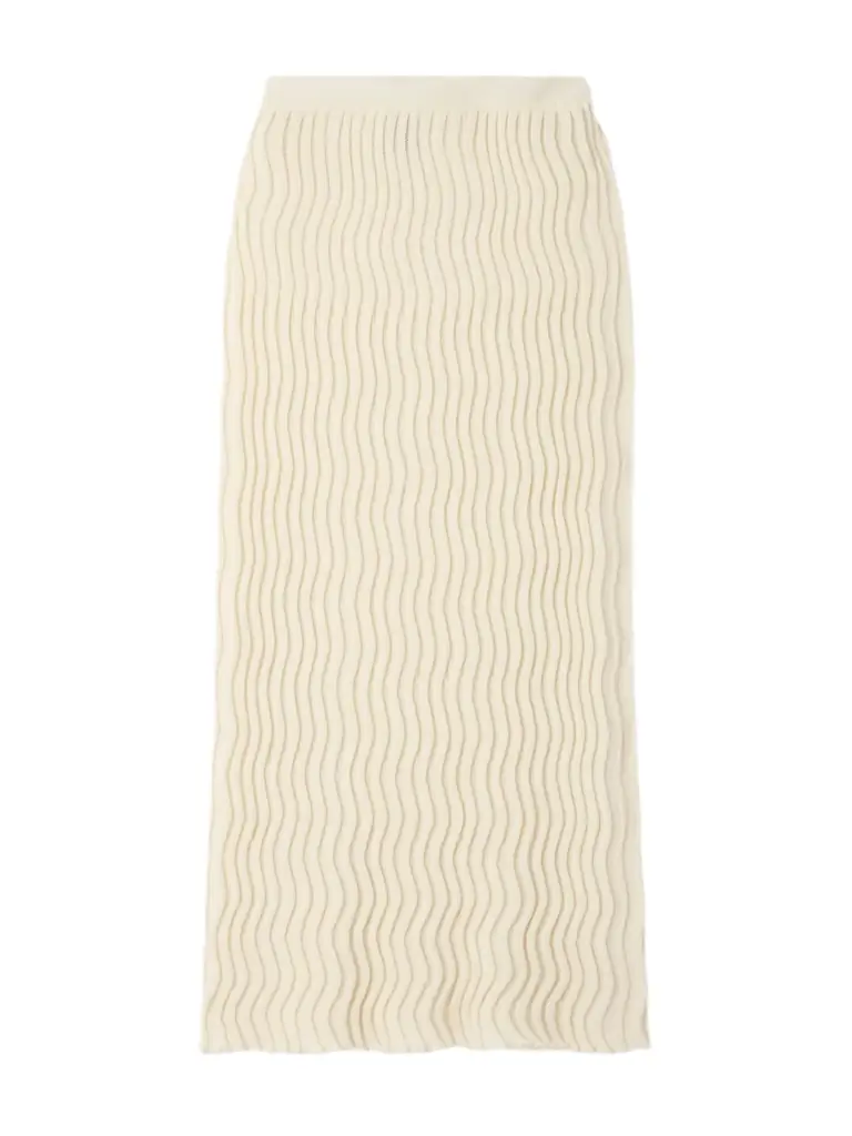 Ribbed Wool Maxi Skirt