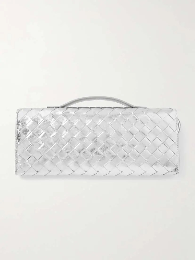 Bottega Veneta Long Andiamo Intrecciato Metallic Leather Clutch | Thumbnail 3 Bottega Veneta Long Andiamo Intrecciato Metallic Leather Clutch | Thumbnail 3
