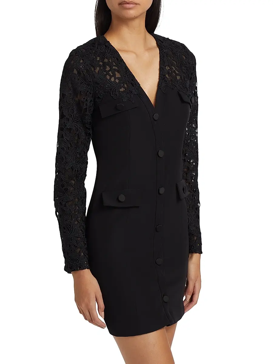 Generation Love Women's Navina Lace-Trim Crepe Minidress | Thumbnail 4 Generation Love Women's Navina Lace-Trim Crepe Minidress | Thumbnail 4