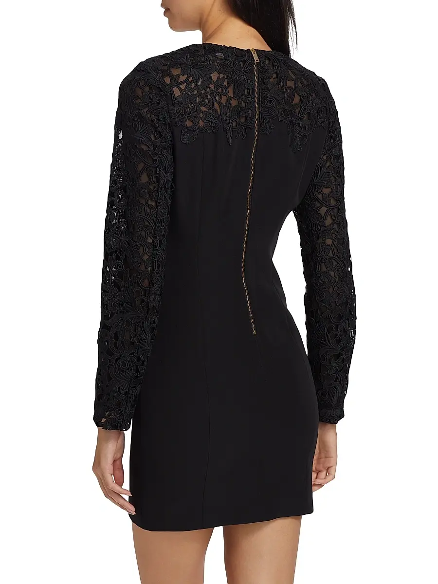 Generation Love Women's Navina Lace-Trim Crepe Minidress | Thumbnail 5 Generation Love Women's Navina Lace-Trim Crepe Minidress | Thumbnail 5