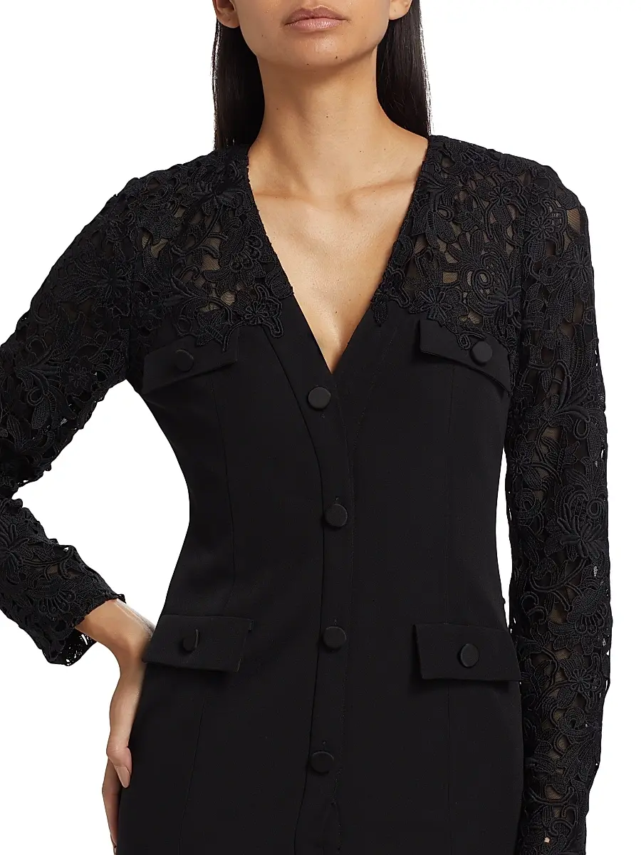 Generation Love Women's Navina Lace-Trim Crepe Minidress | Thumbnail 6 Generation Love Women's Navina Lace-Trim Crepe Minidress | Thumbnail 6