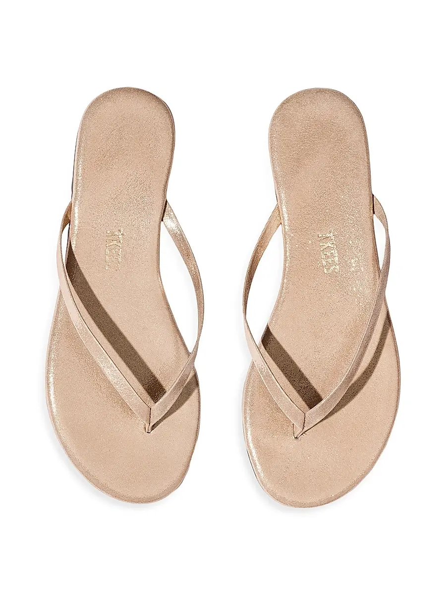 TKEES Women's Metallic Leather Sandals | Thumbnail 3