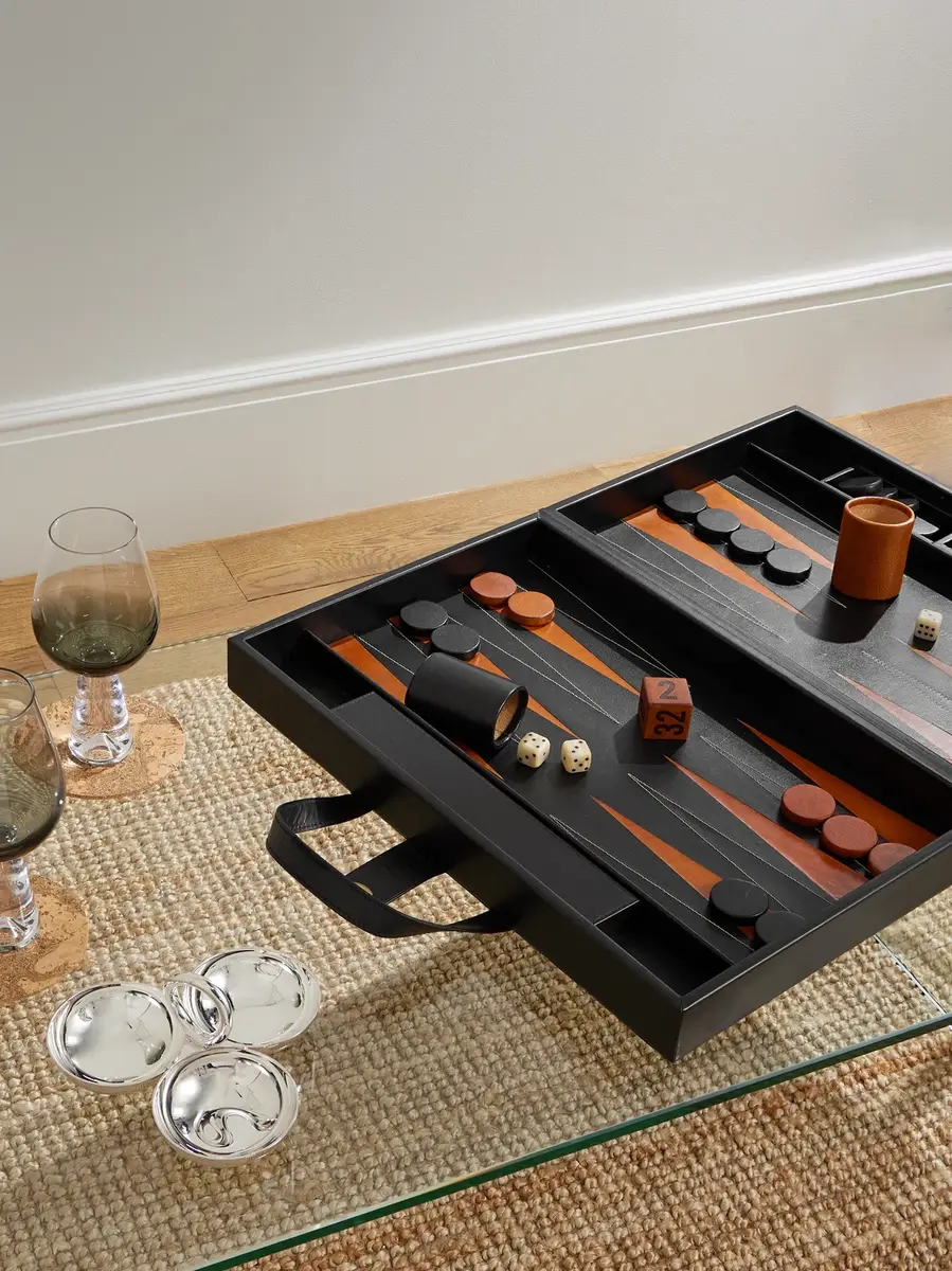The Conran Shop Tavla Leather Backgammon Set - Men | Thumbnail 2