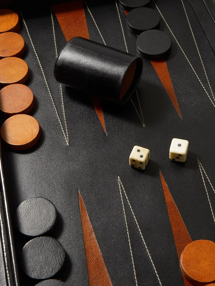 The Conran Shop Tavla Leather Backgammon Set - Men | Thumbnail 3