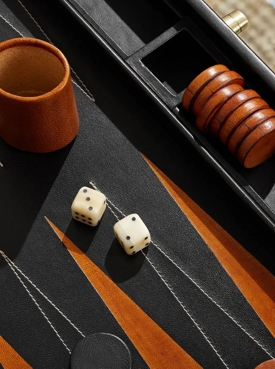 The Conran Shop Tavla Leather Backgammon Set - Men | Thumbnail 5