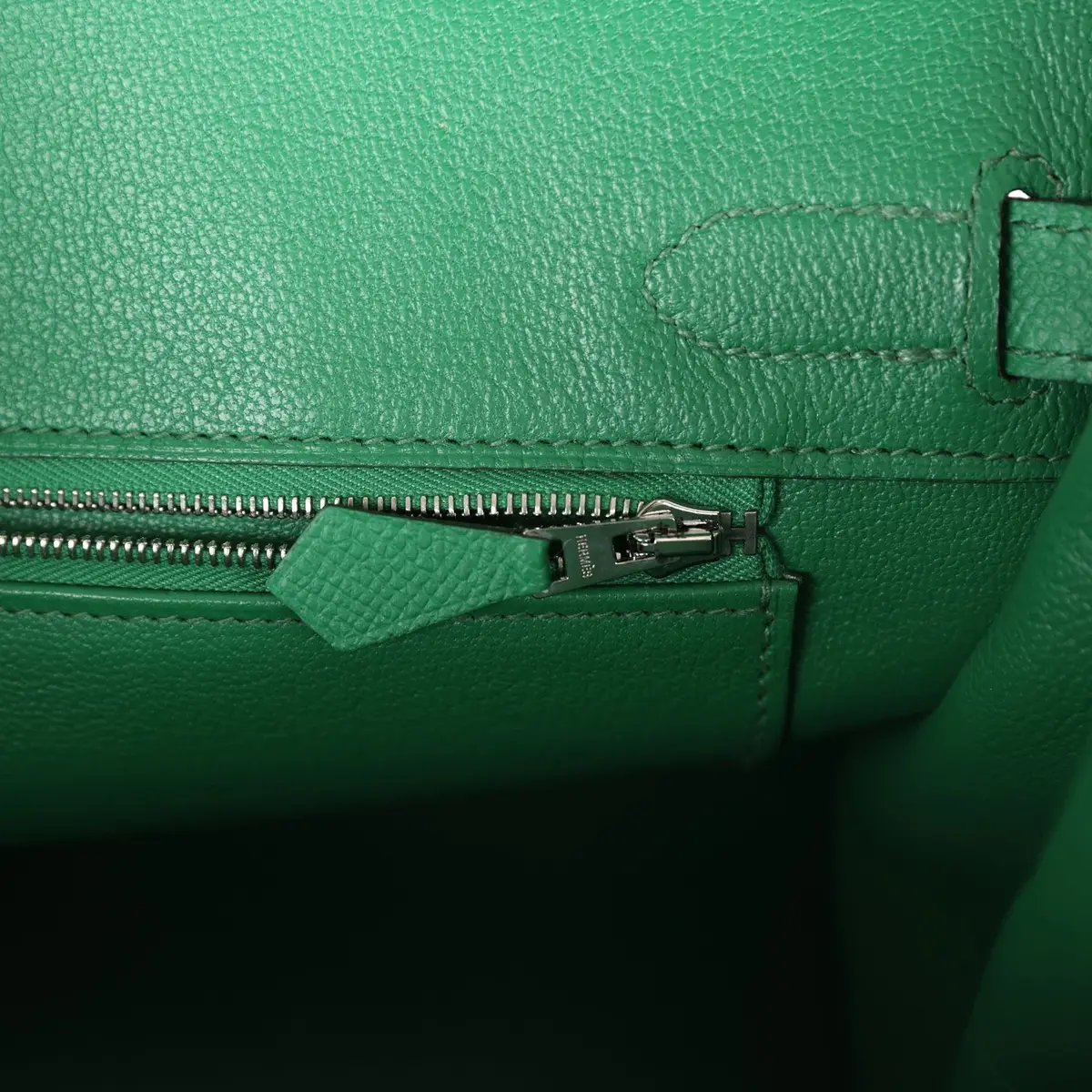 HERMÈS Pre-owned Hermes Birkin 30 Cactus Epsom Palladium Hardware | Thumbnail 9