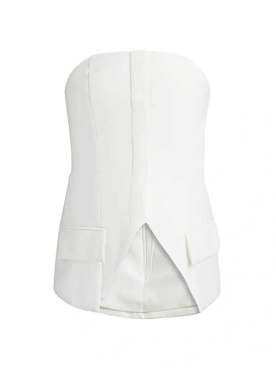 Nonchalant Label Women's Petra Strapless Tailored Top - Winter White | Image 1 Nonchalant Label Women's Petra Strapless Tailored Top - Winter White | Image 1