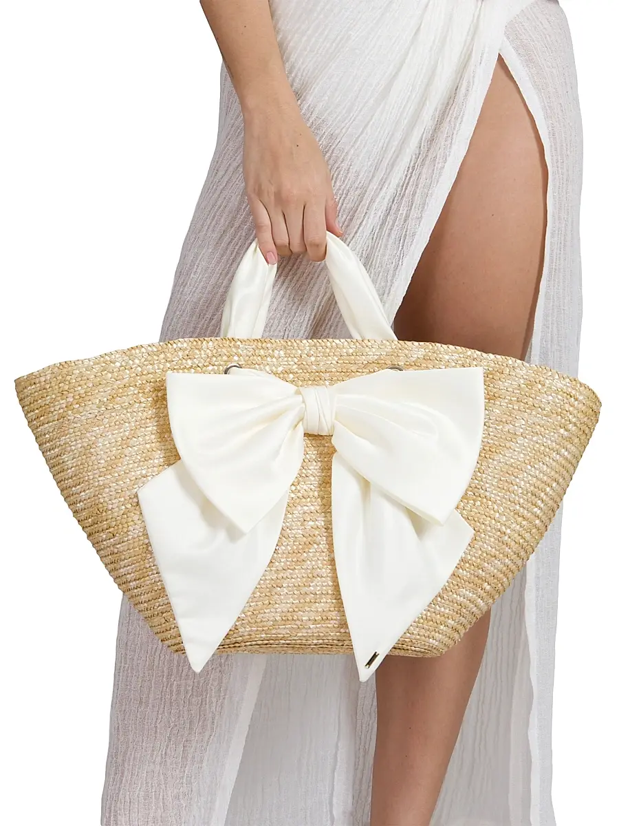 Eugenia Kim Women's Carlotta Straw Bow Tote Bag | Thumbnail 2 Eugenia Kim Women's Carlotta Straw Bow Tote Bag | Thumbnail 2
