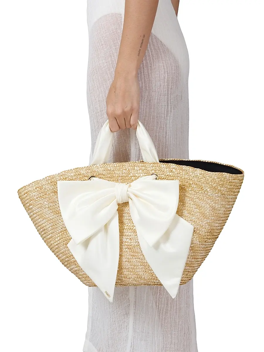 Eugenia Kim Women's Carlotta Straw Bow Tote Bag | Thumbnail 3 Eugenia Kim Women's Carlotta Straw Bow Tote Bag | Thumbnail 3