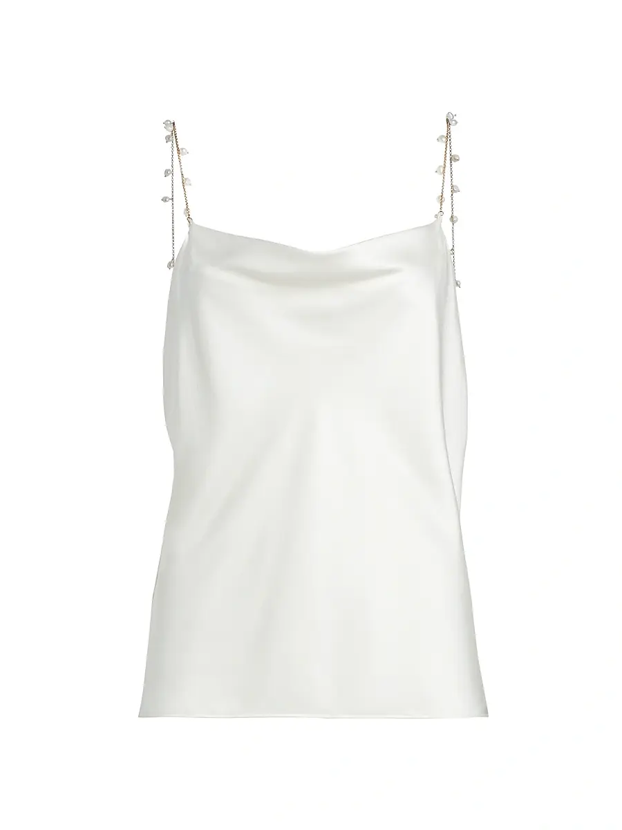 Cami NYC Women's Busy Cowlneck Silk-Blend Blouse - White | Image 1 Cami NYC Women's Busy Cowlneck Silk-Blend Blouse - White | Image 1