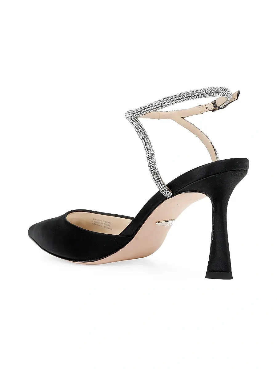 BADGLEY MISCHKA Women's Kamilah 80MM Embellished Satin Pumps | Thumbnail 3 BADGLEY MISCHKA Women's Kamilah 80MM Embellished Satin Pumps | Thumbnail 3