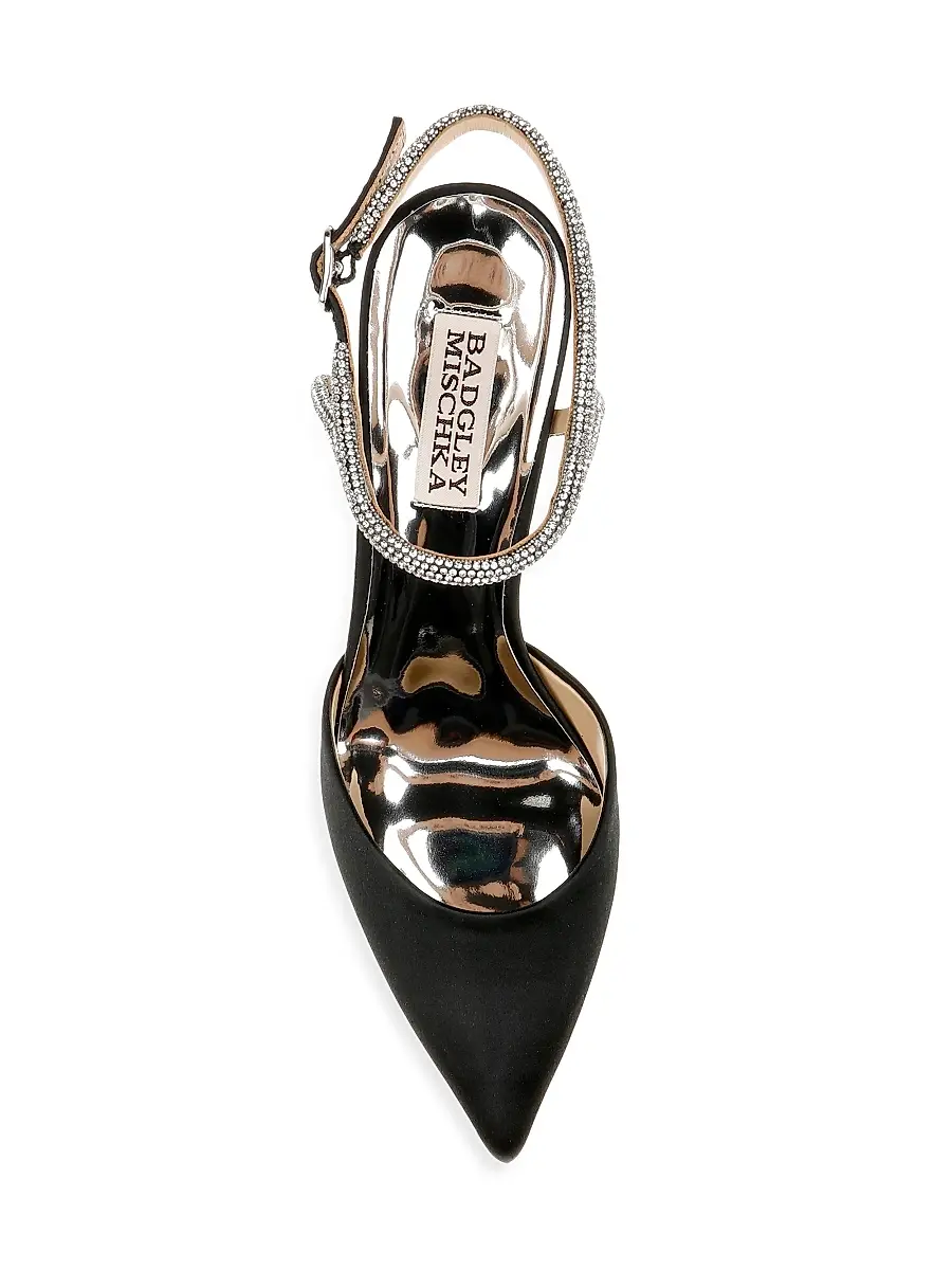 BADGLEY MISCHKA Women's Kamilah 80MM Embellished Satin Pumps | Thumbnail 5 BADGLEY MISCHKA Women's Kamilah 80MM Embellished Satin Pumps | Thumbnail 5