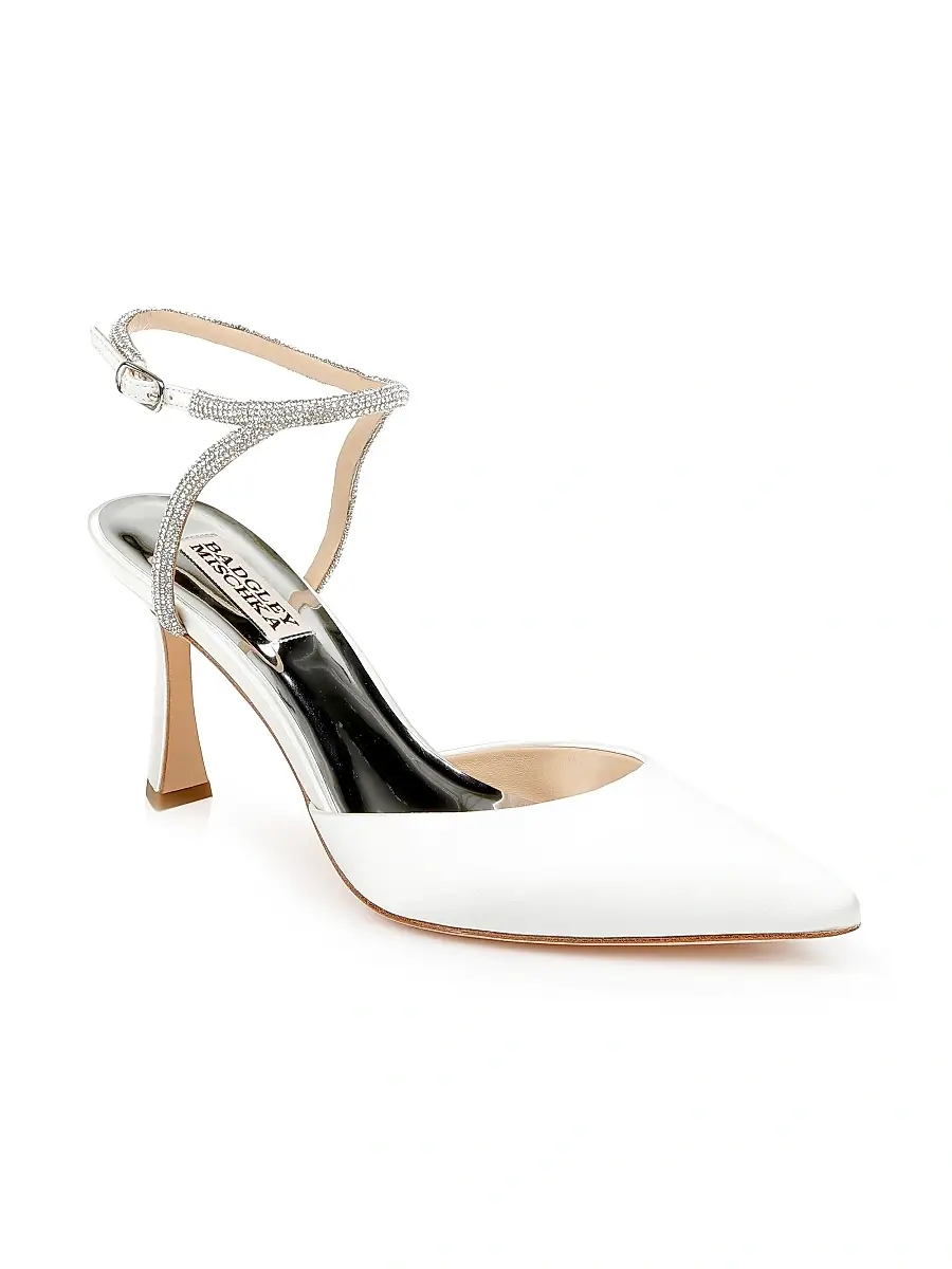 BADGLEY MISCHKA Women's Kamilah 80MM Embellished Satin Pumps | Thumbnail 2 BADGLEY MISCHKA Women's Kamilah 80MM Embellished Satin Pumps | Thumbnail 2