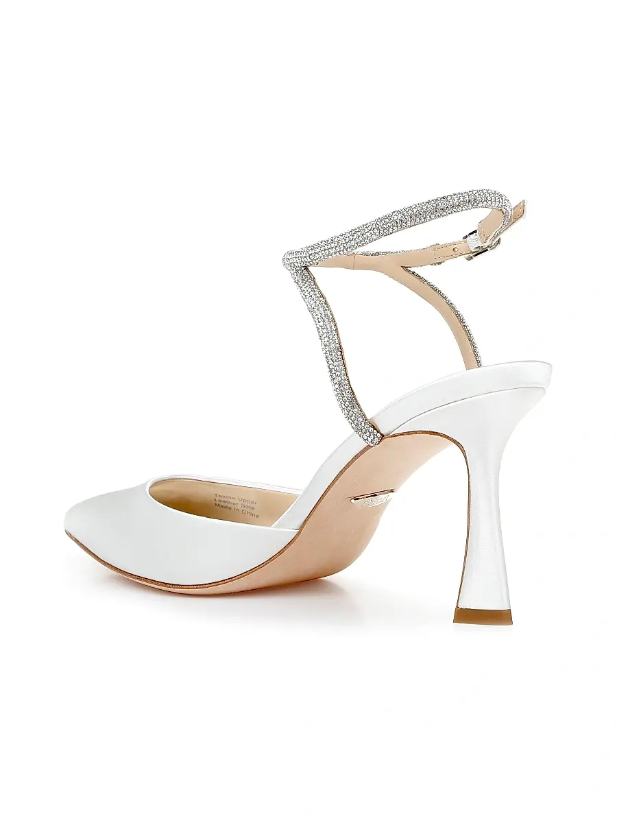 BADGLEY MISCHKA Women's Kamilah 80MM Embellished Satin Pumps | Thumbnail 3 BADGLEY MISCHKA Women's Kamilah 80MM Embellished Satin Pumps | Thumbnail 3