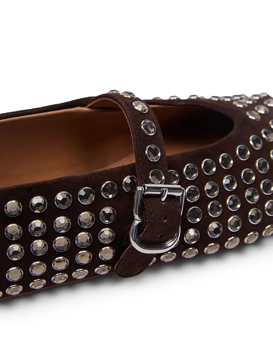 Alaïa Women's Leather & Strass Ballet Flats | Thumbnail 5 Alaïa Women's Leather & Strass Ballet Flats | Thumbnail 5