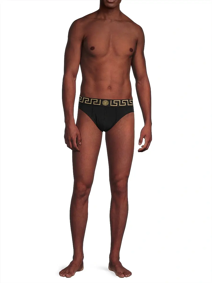 Versace Men's Logo Band Briefs 2-Pack | Thumbnail 2 Versace Men's Logo Band Briefs 2-Pack | Thumbnail 2