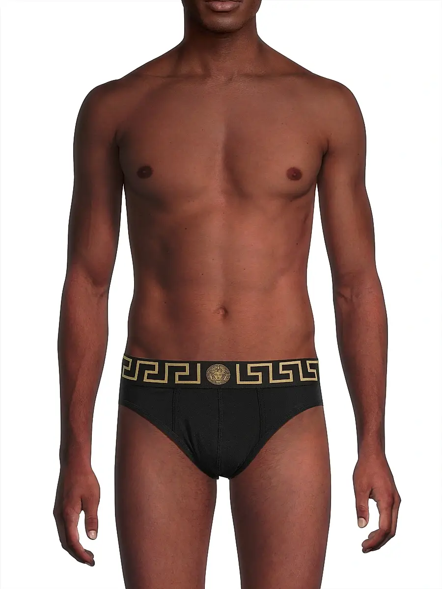 Versace Men's Logo Band Briefs 2-Pack | Thumbnail 3 Versace Men's Logo Band Briefs 2-Pack | Thumbnail 3